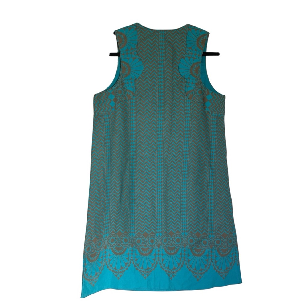 Anna Sui for Anthropologie Endless Chevron Blue Printed Shift Dress Size 10 - Picture 3 of 8